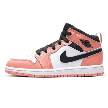 Air Jordan 1 Mid Children's 'Pink Quartz' (PS) — UK 0C | EU 15 | US 0C — Side View