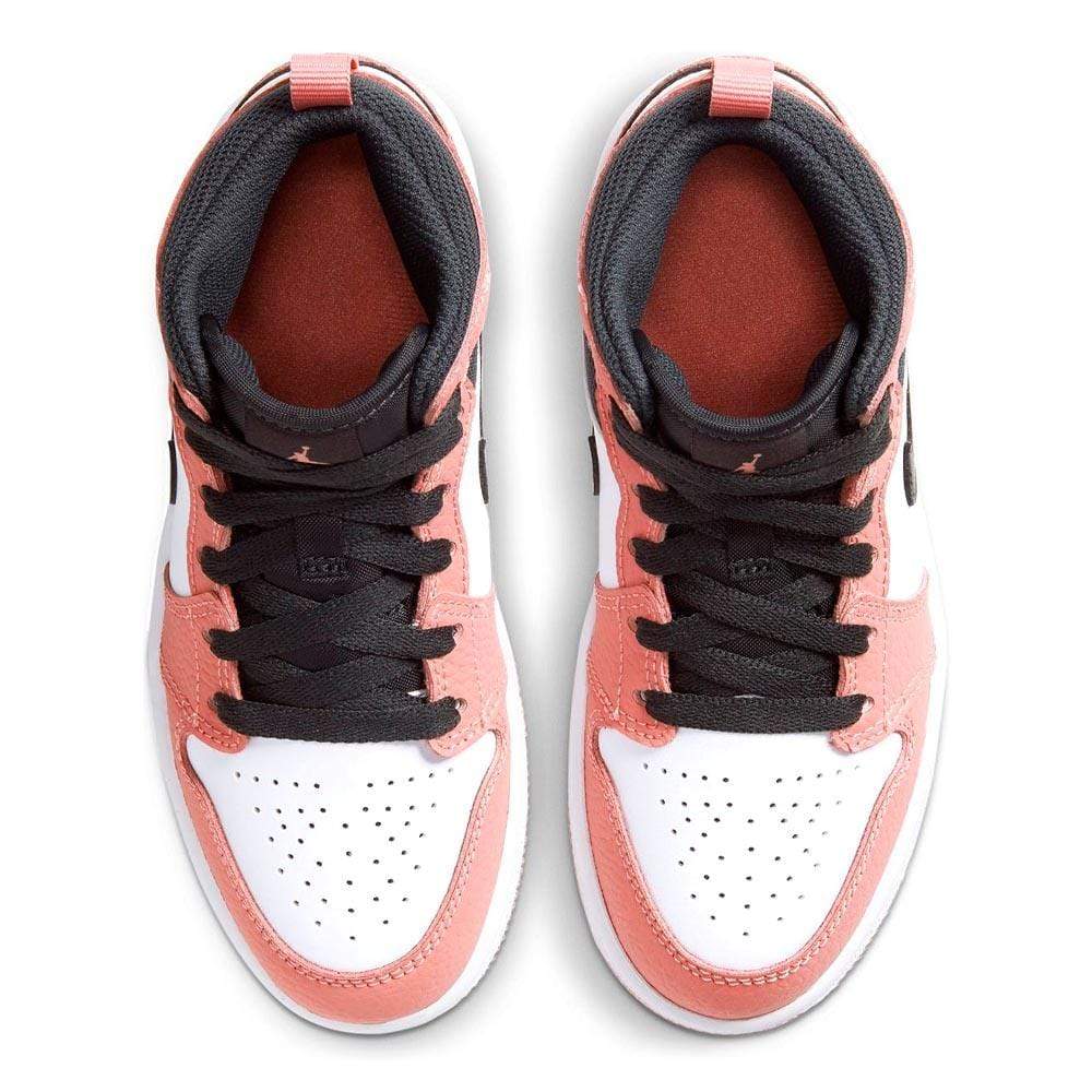 Air Jordan 1 Mid Children's 'Pink Quartz' (PS) — UK 0C | EU 15 | US 0C — Top View