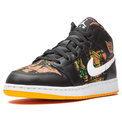 Air Jordan 1 Mid GS 'Black Laser Orange' — UK 13.5 | EU 32 | US 1Y — Back View
