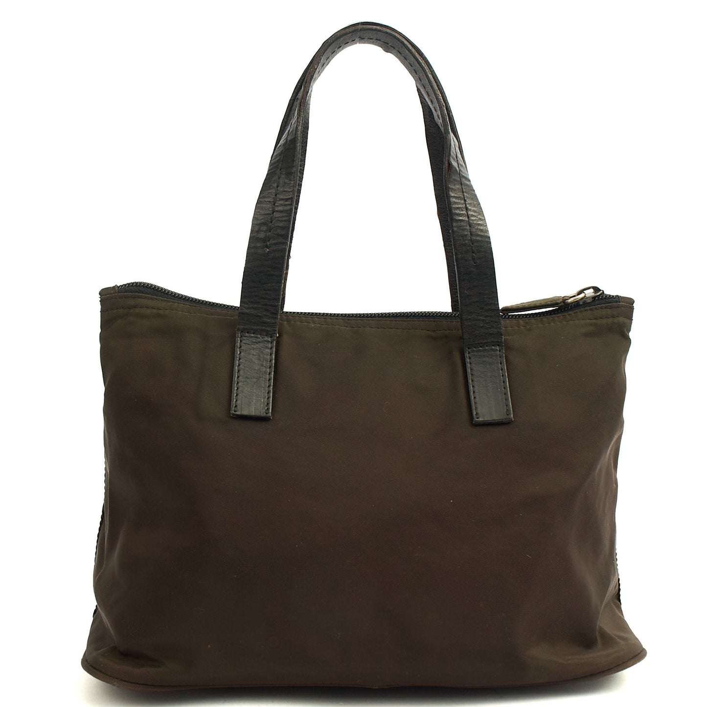Prada Tote Nylon Tote Bag in Green, Nylon — Back View