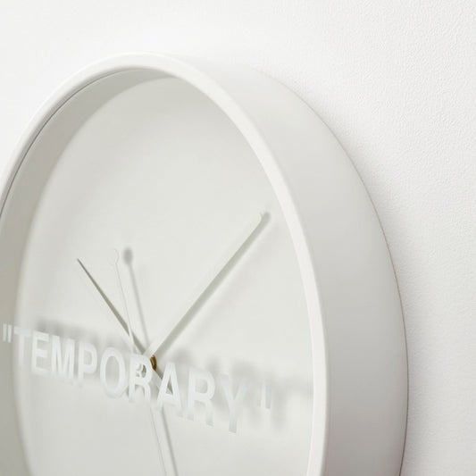 Virgil Abloh x IKEA MARKERAD "TEMPORARY" Wall Clock White — Side View