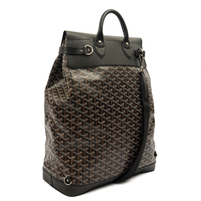 Goyard Backpack Steamer Backpack in Black, Leather — Back View