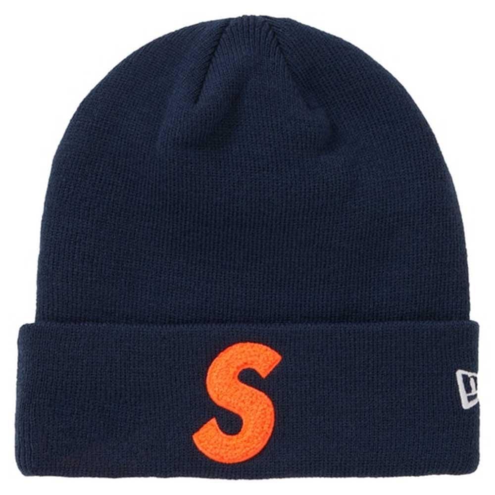 Supreme New Era S Logo Beanie (FW 19) Navy — Front View