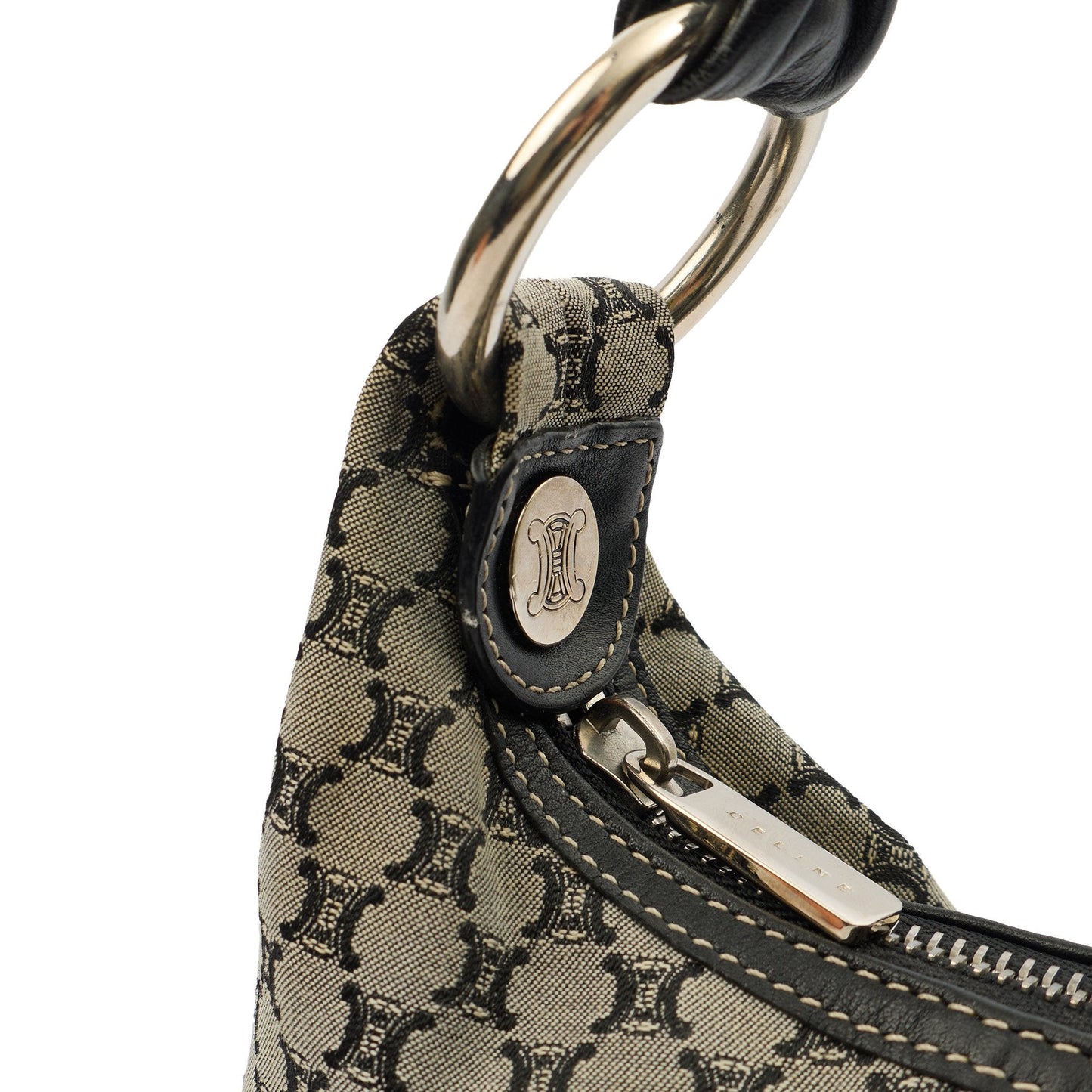 Celine Shoulder Bag Vintage Shoulder Bag in Navy, Canvas — Alternate View 21