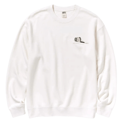 KAWS x UNIQLO UT Graphic Sweatshirt 'White' — XXS — Front View
