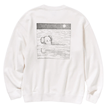 KAWS x UNIQLO UT Graphic Sweatshirt 'White' — XXS — Side View