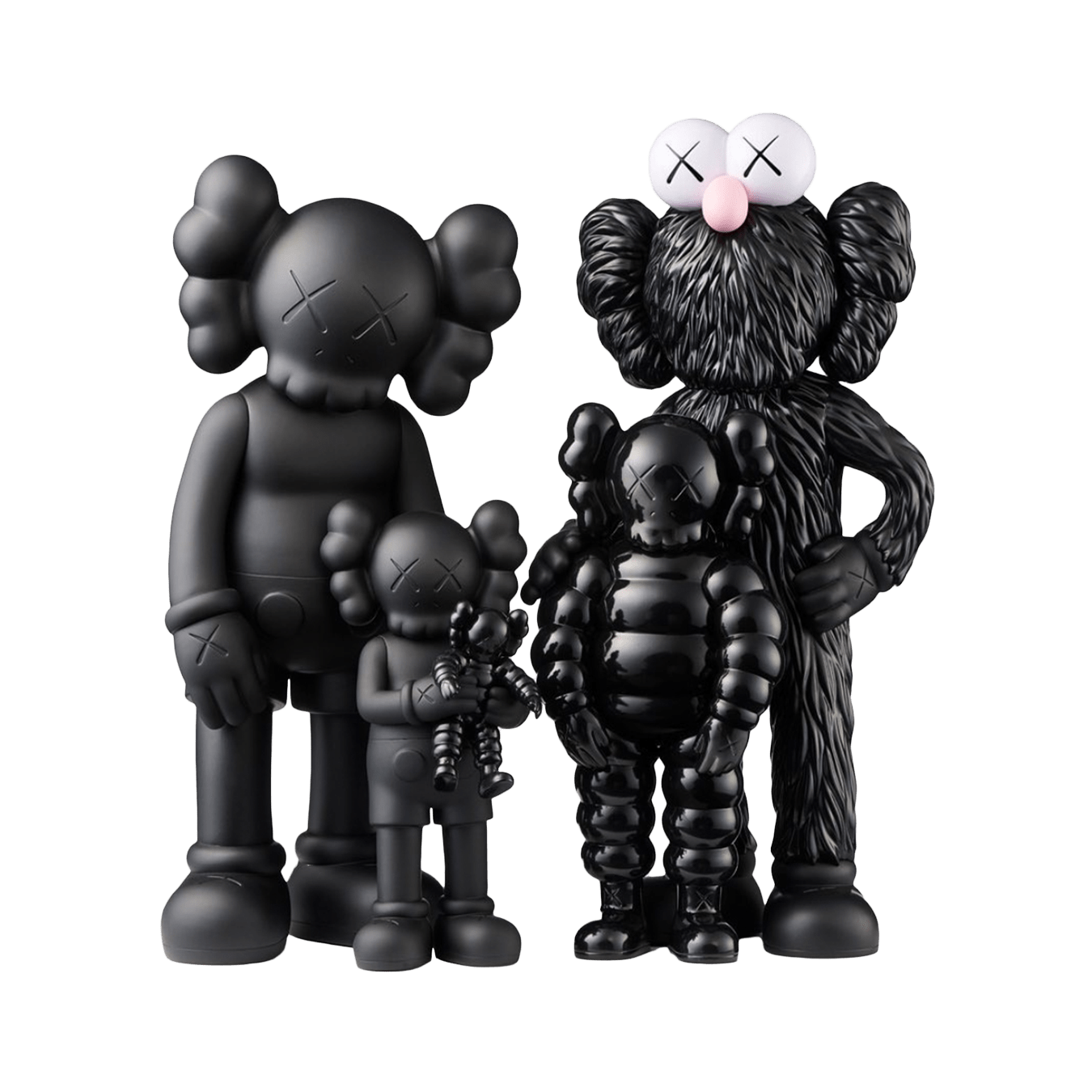 KAWS FAMILY Figures 'Black' — Front View