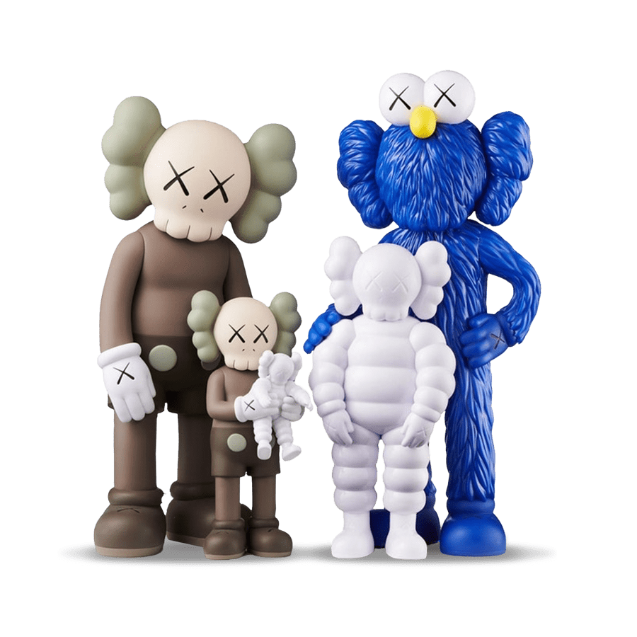 KAWS FAMILY Figures 'Brown/Blue/White' — Front View