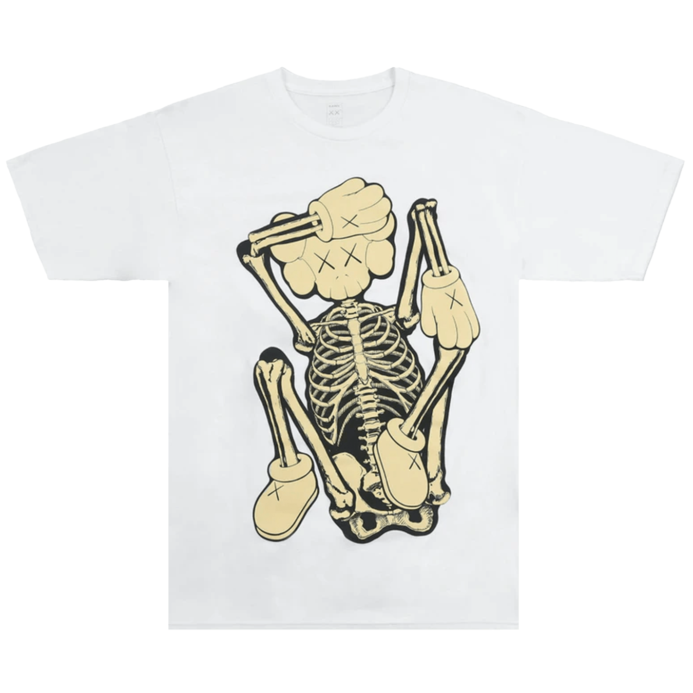 KAWS Skeleton New Fiction Bone T-Shirt 'White' — XXS — Front View