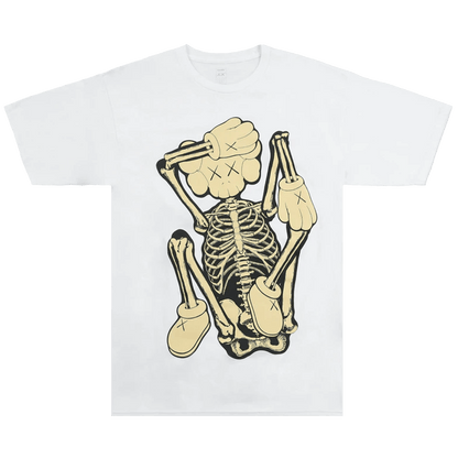 KAWS Skeleton New Fiction Bone T-Shirt 'White' — XXS — Front View