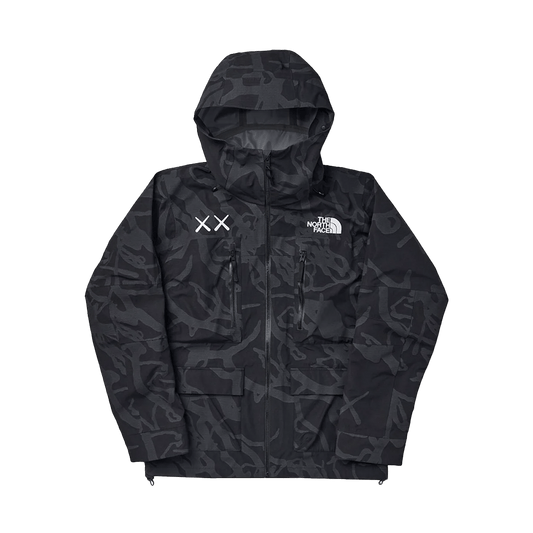 The North Face x KAWS Freeride Jacket 'Black Dragline Print' — XXS — Front View