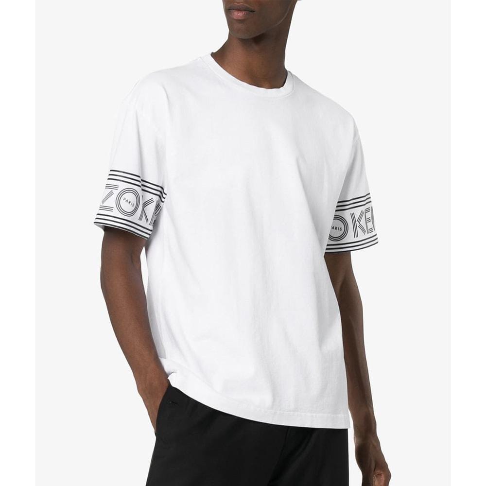 Kenzo Logo Trimmed T-Shirt "White" — XXS — Side View