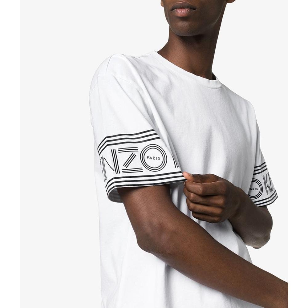Kenzo Logo Trimmed T-Shirt "White" — XXS — Back View
