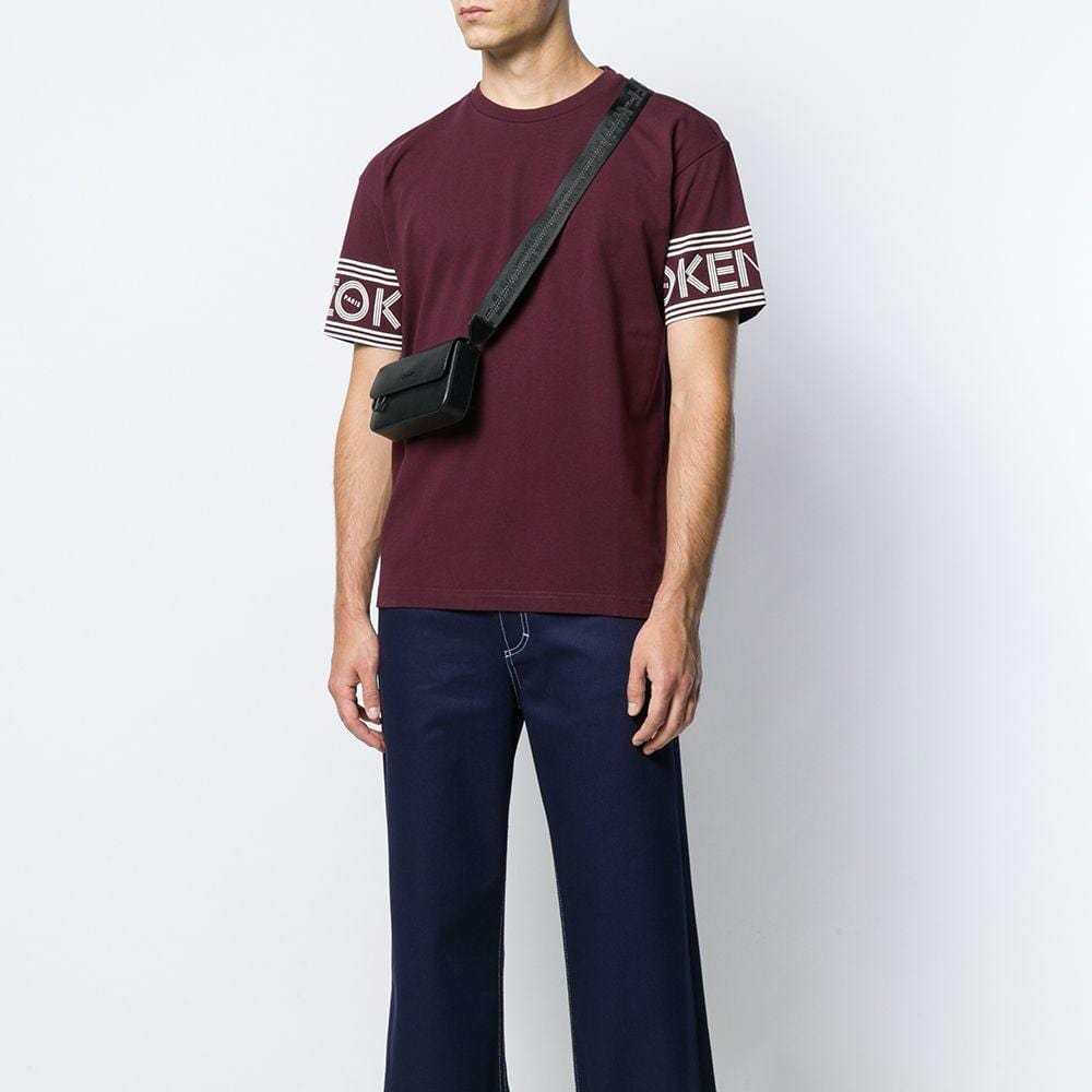 Kenzo Striped Logo T-Shirt "Red" — XXS — Back View