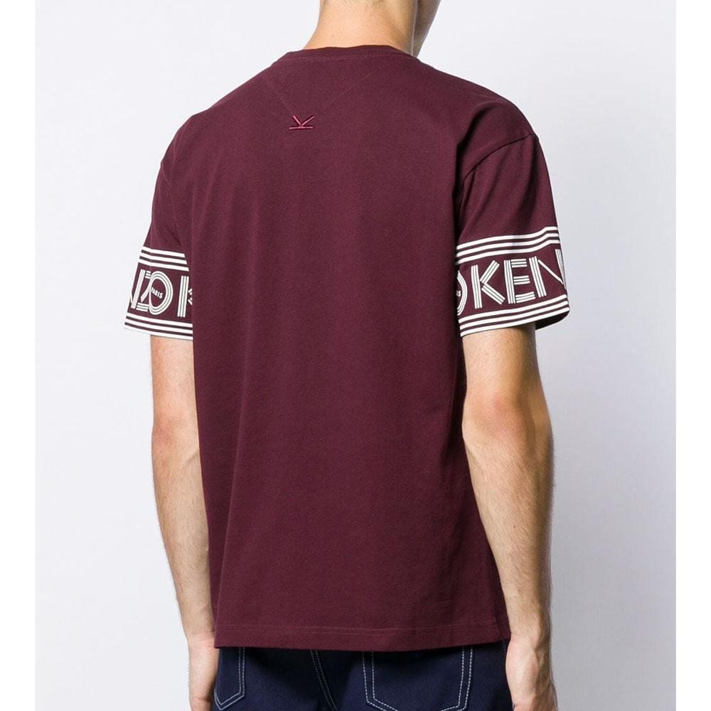 Kenzo Striped Logo T-Shirt "Red" — XXS — Top View