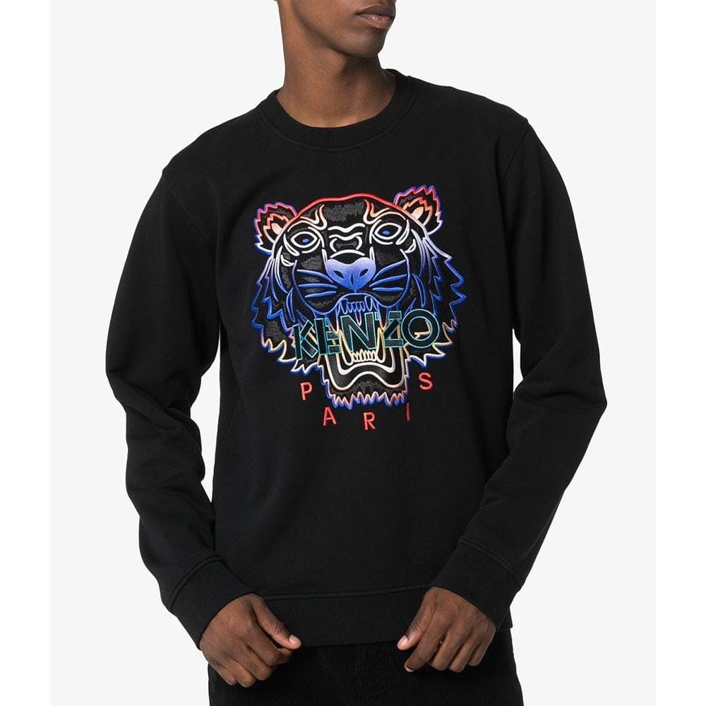 Kenzo Tiger Logo-Embroidered Sweatshirt "Black" — XXS — Side View