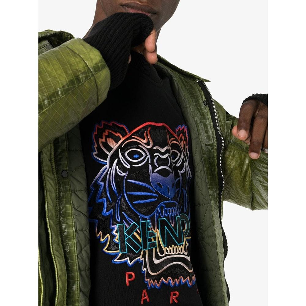 Kenzo Tiger Logo-Embroidered Sweatshirt "Black" — XXS — Top View