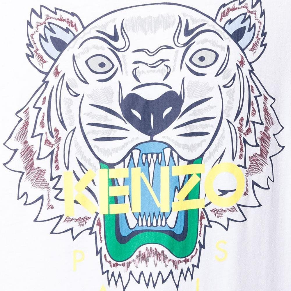 Kenzo Tiger T-Shirt 'White' — XXS — Detail View