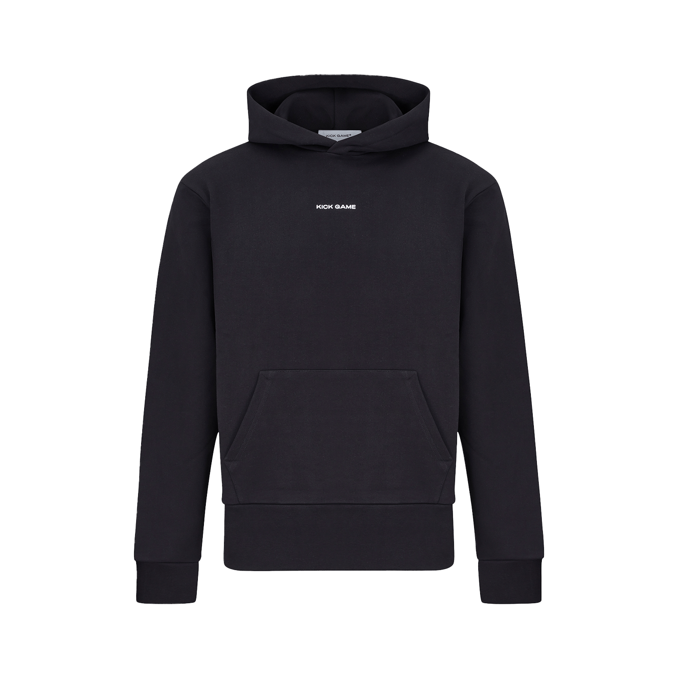 Kick Game Logo Hoodie 'Black' — XXS — Front View