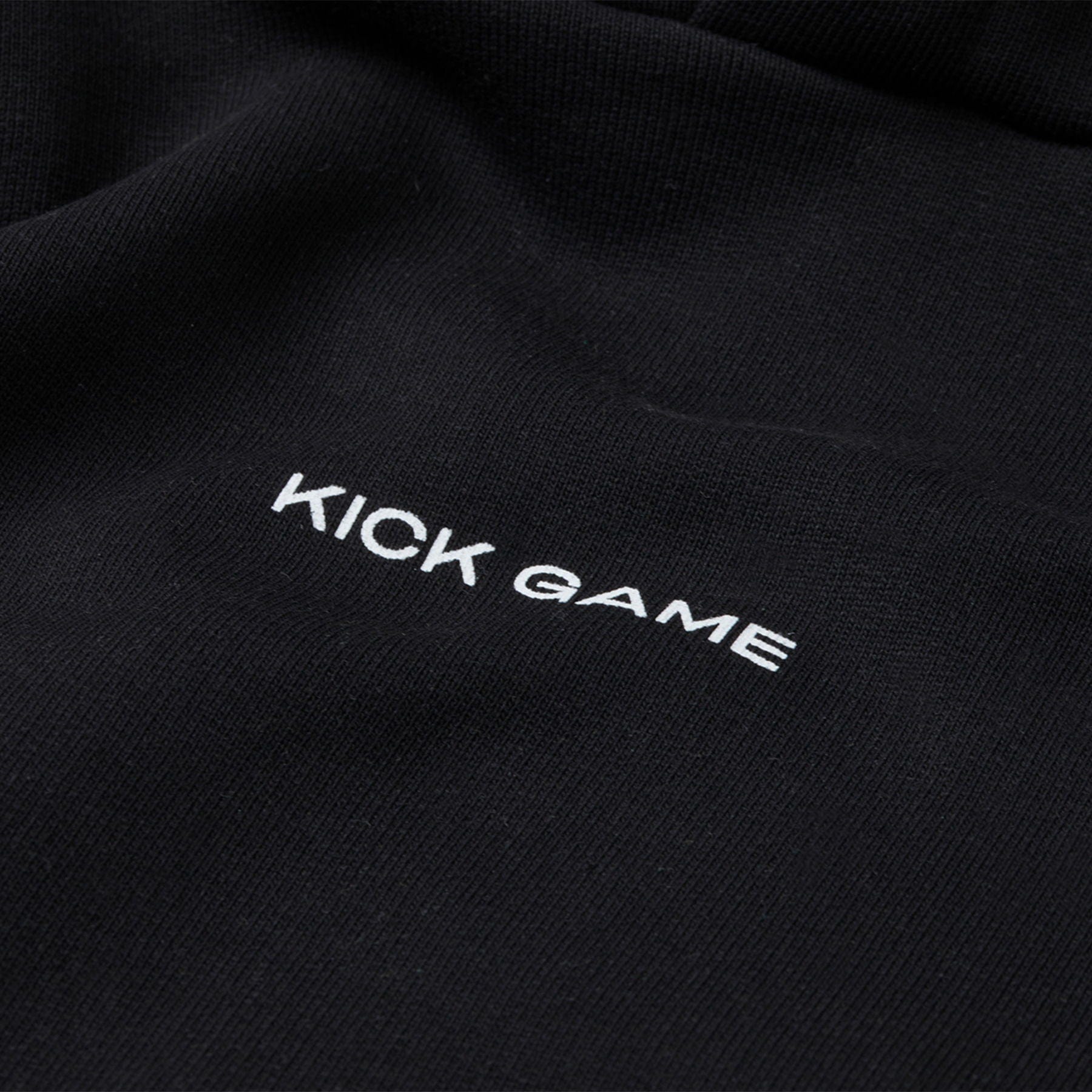 Kick Game Logo Hoodie 'Black' — XXS — Side View