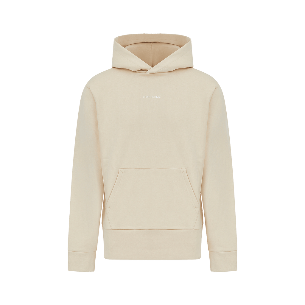 Kick Game Logo Hoodie 'Cream' — XXS — Front View