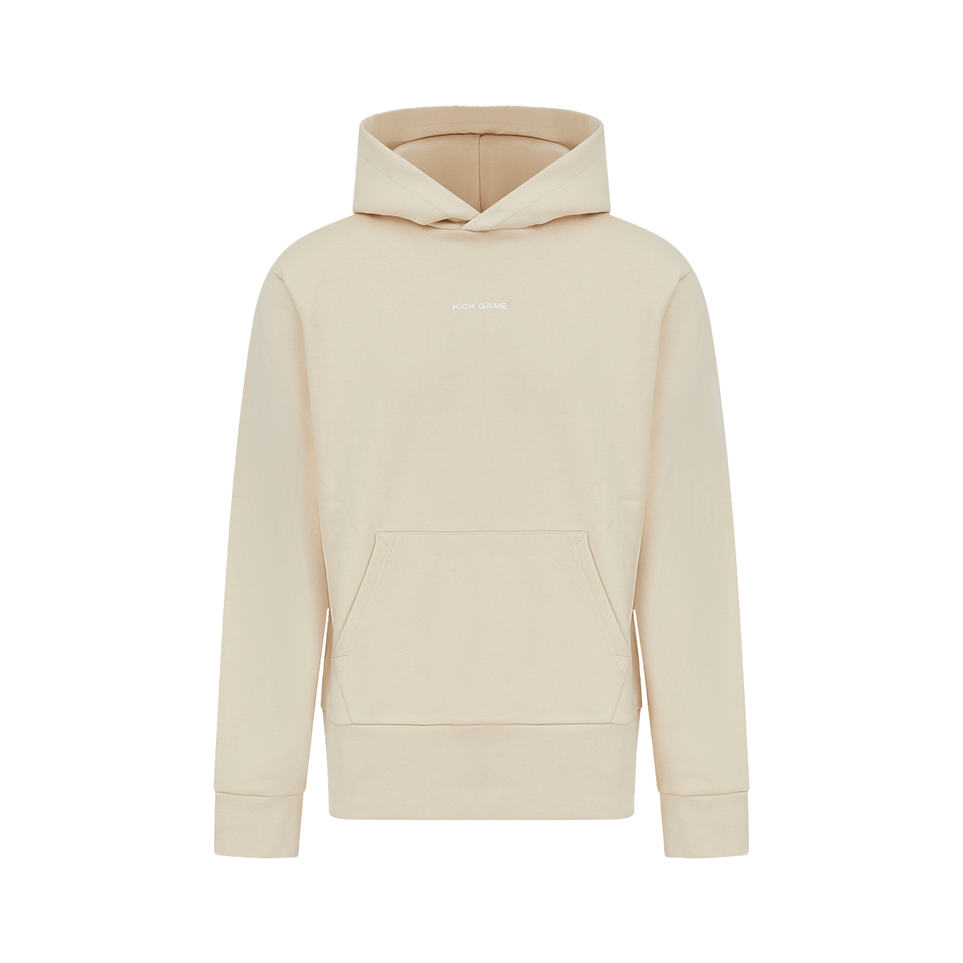 Kick Game Logo Hoodie 'Cream' — XXS — Front View