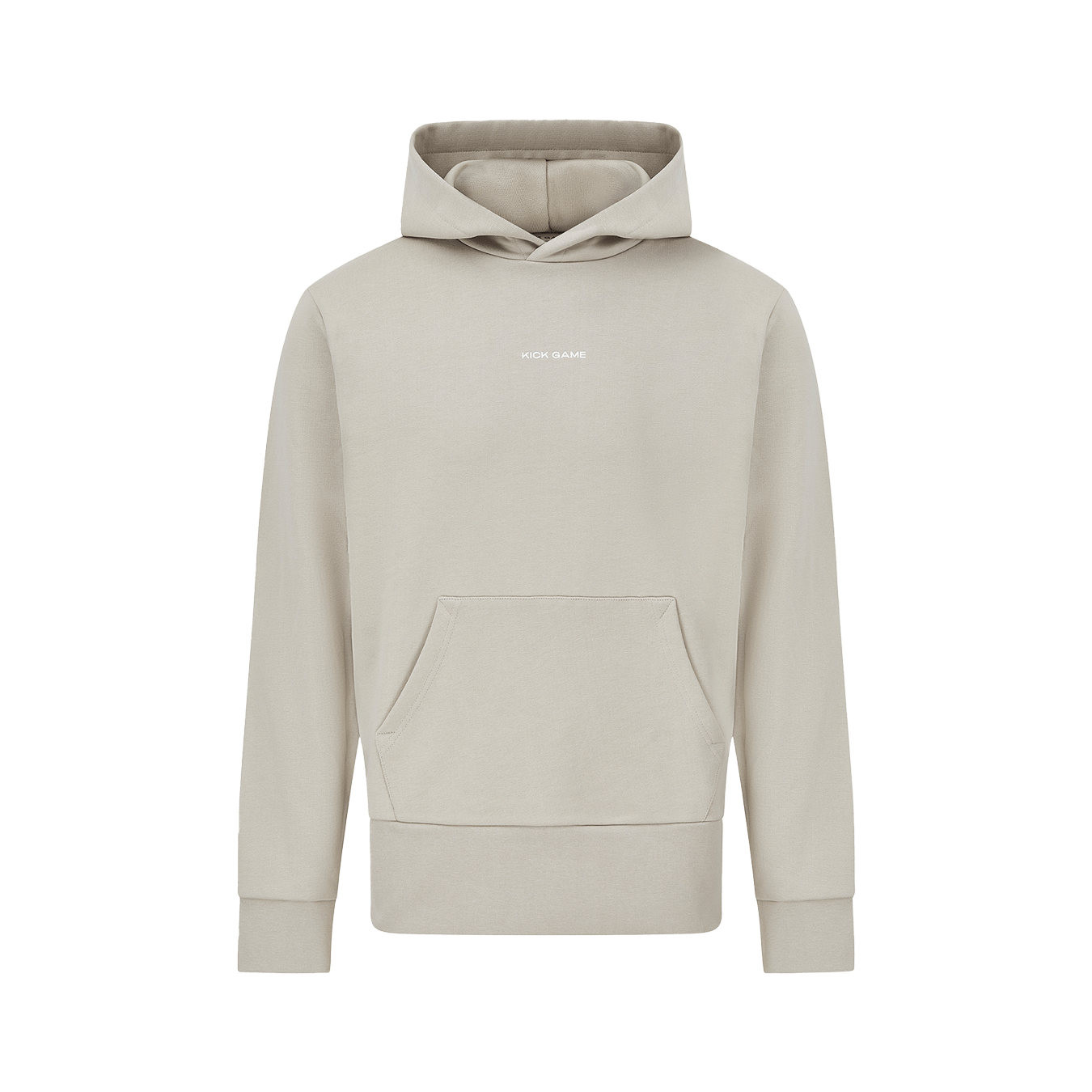 Kick Game Logo Hoodie 'Feather Grey' — XXS — Front View