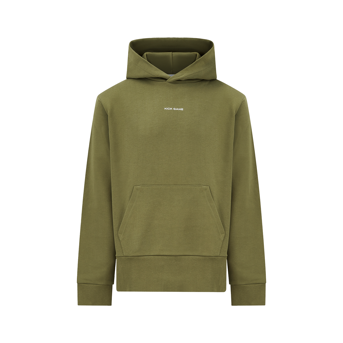 Kick Game Logo Hoodie 'Olive' — XXS — Front View