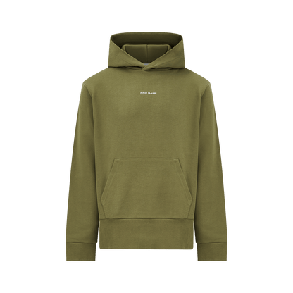 Kick Game Logo Hoodie 'Olive' — XXS — Front View