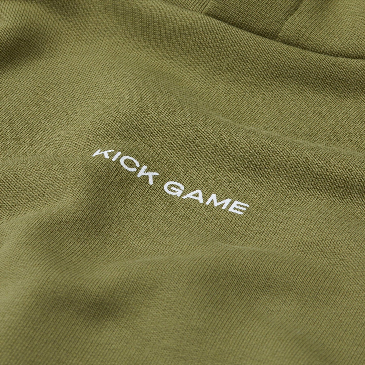 Kick Game Logo Hoodie 'Olive' — XXS — Side View