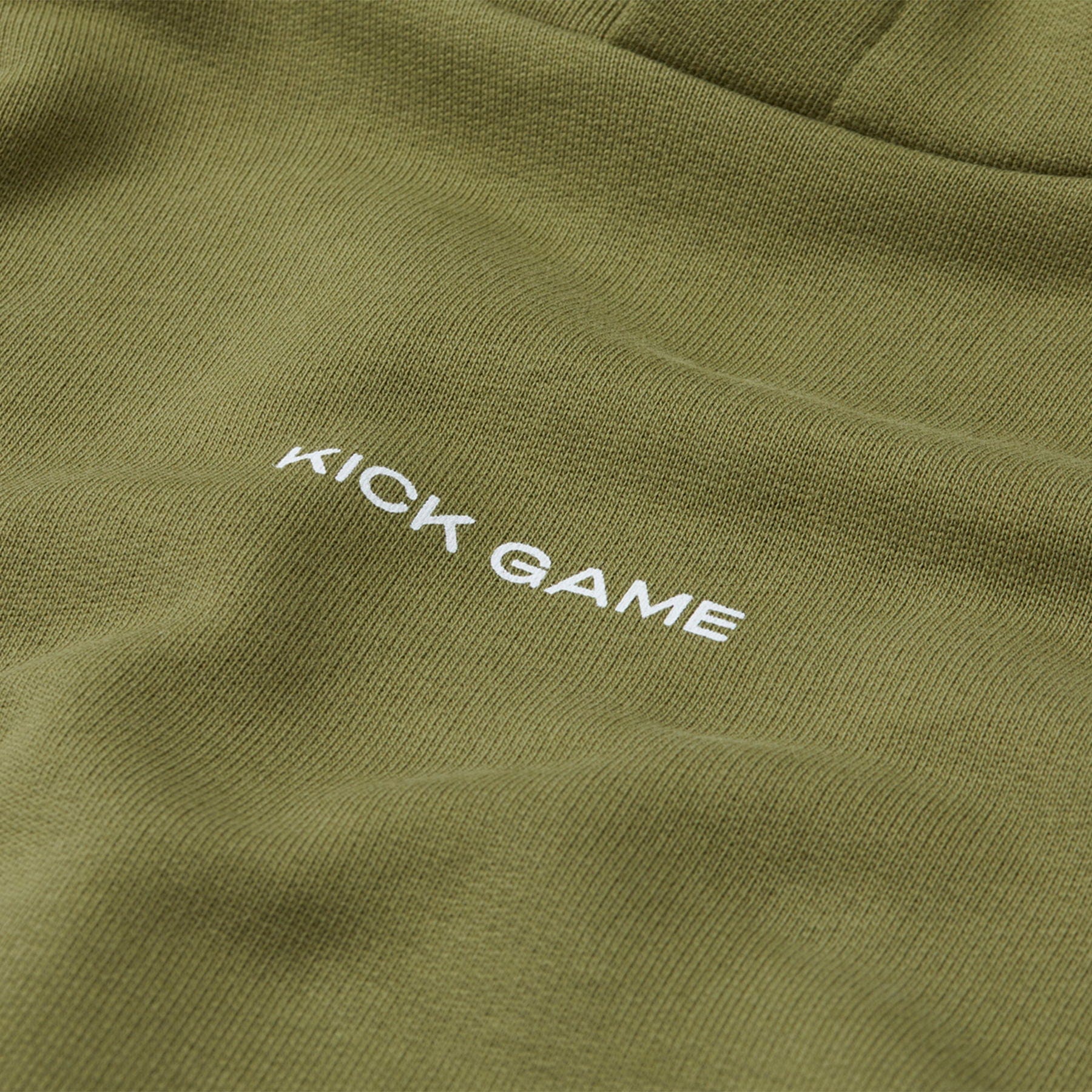Kick Game Logo Hoodie 'Olive' — XXS — Side View