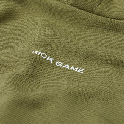 Kick Game Logo Hoodie 'Olive' — XXS — Side View