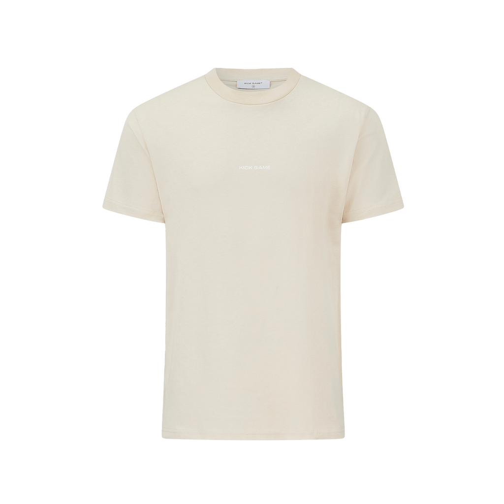 Kick Game Logo T-Shirt 'Butter Cream' — XXS — Front View
