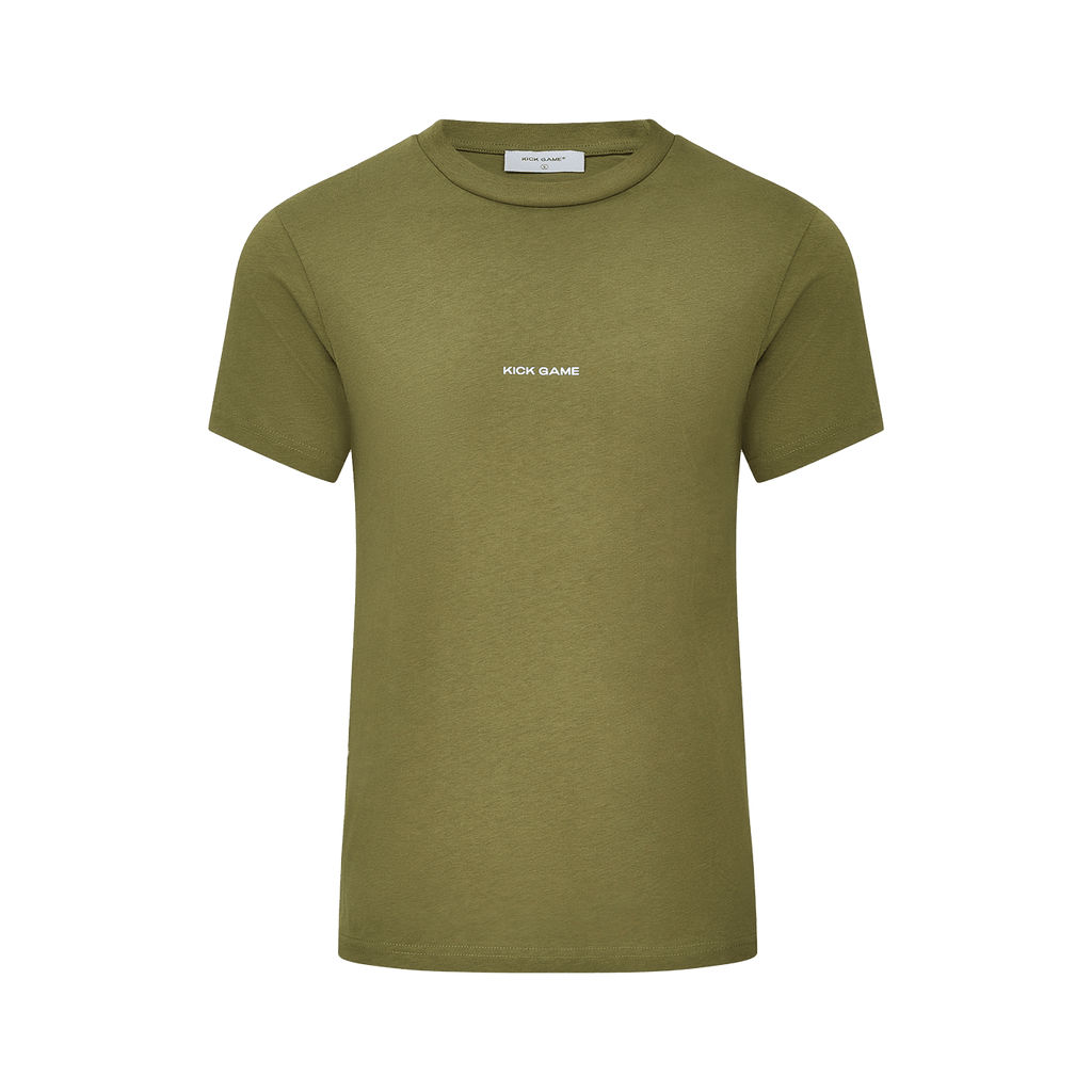 Kick Game Logo T-Shirt 'Martini Olive' — XXS — Front View