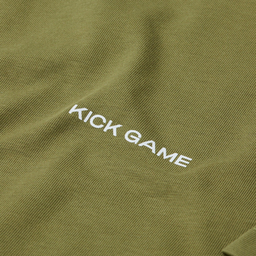 Kick Game Logo T-Shirt 'Martini Olive' — XXS — Back View