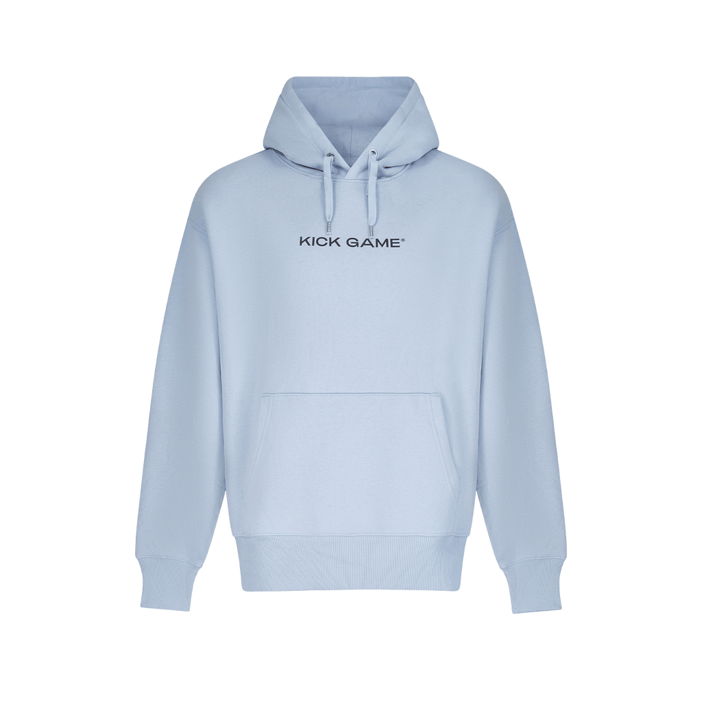 Kick Game Logo Hoodie 'Light Blue' — XXS — Front View