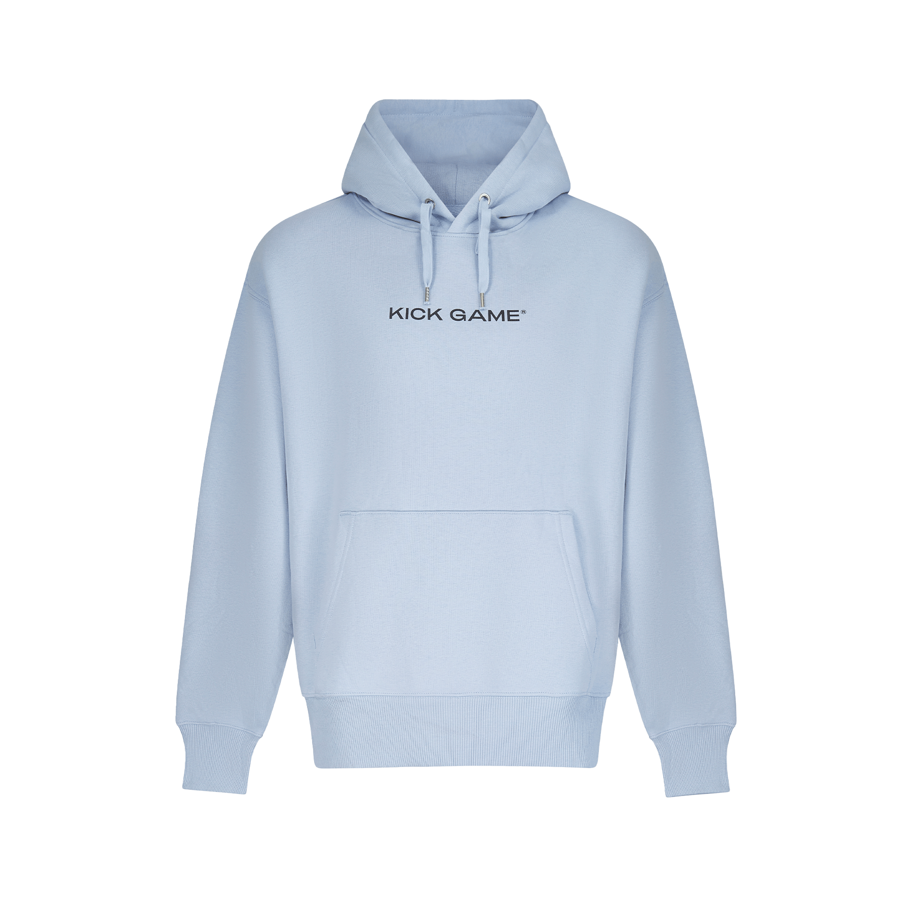 Kick Game Logo Hoodie 'Light Blue' — XXS — Front View
