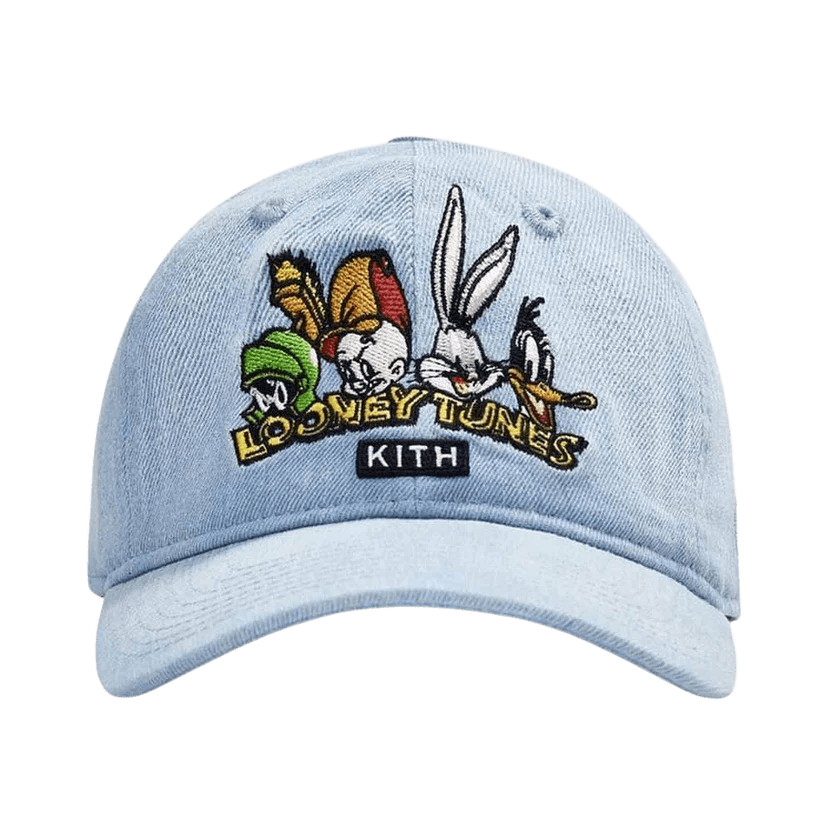 Kith x Looney Tunes x New Era 9Twenty Character Denim Cap Blue — Front View