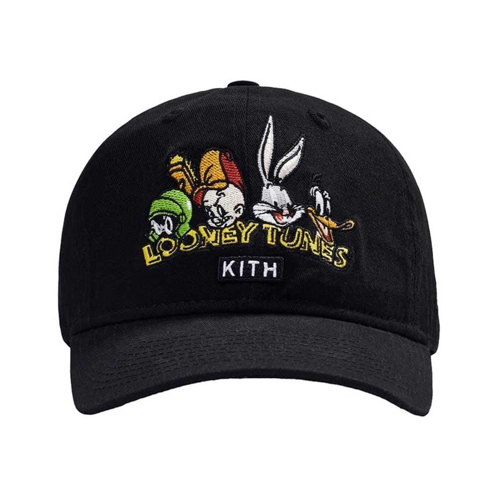 Kith x Looney Tunes x New Era 9Twenty Character Twill Cap Black — Front View