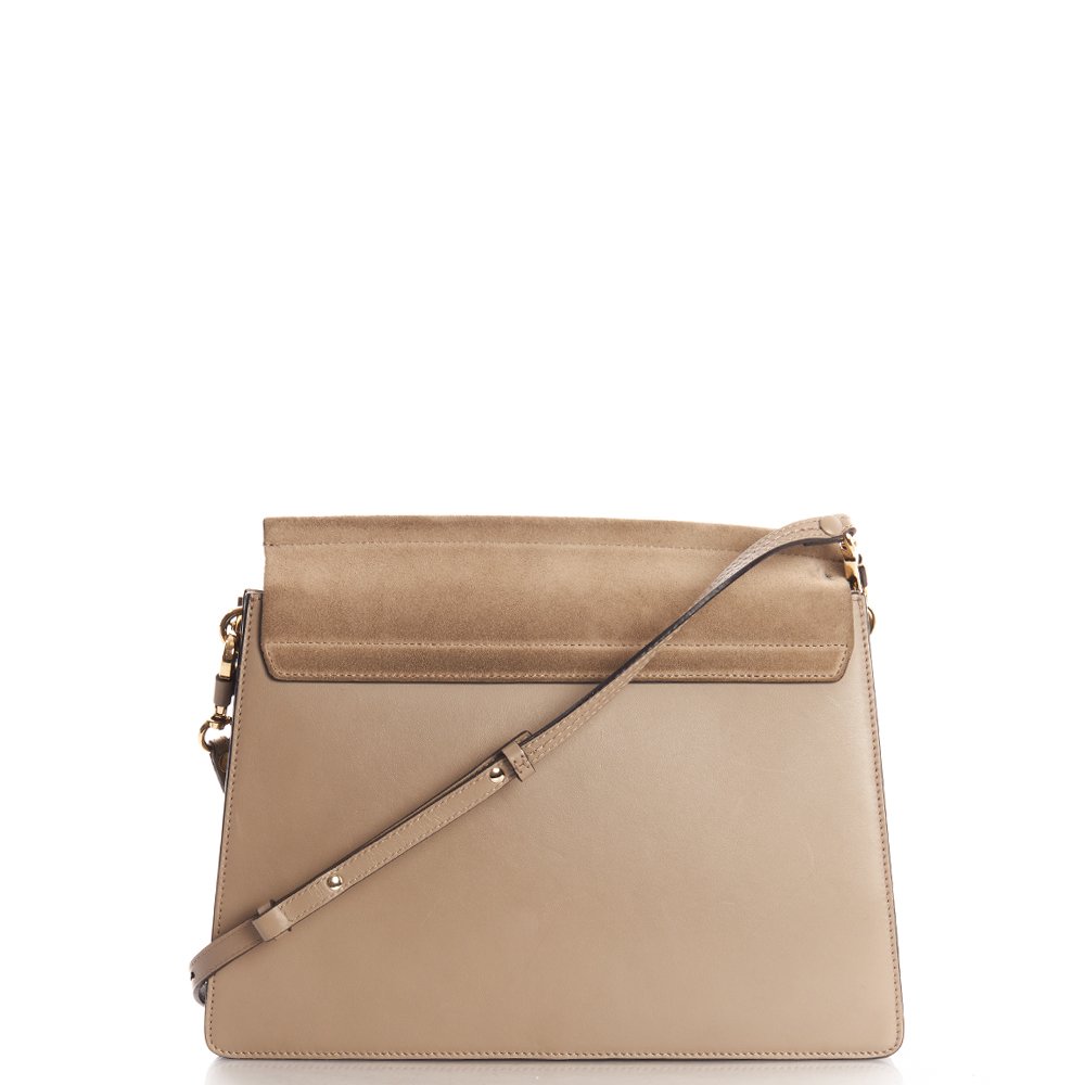 Chloe Shoulder Bag Faye Shoulder Bag in Grey, Calfskin Leather — Top View