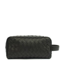 Bottega Veneta Clutch Intrecciato Zip Pouch in Black, Intrecciato Nappa — Front View