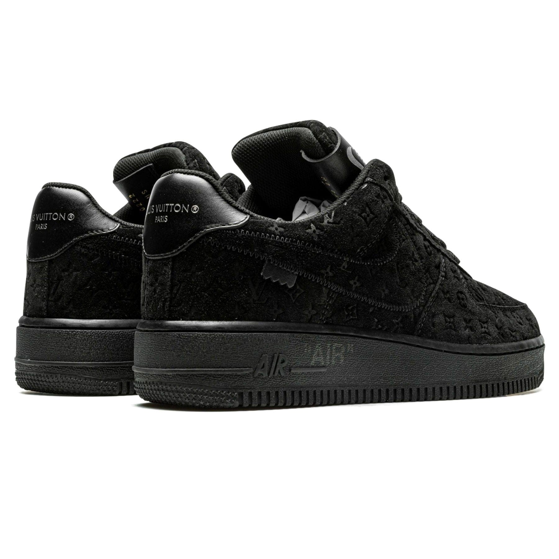 Louis Vuitton Nike Air Force 1 Low By Virgil Abloh Black Anthracite — UK 3 | EU 35.5 | US 3.5 — Back View