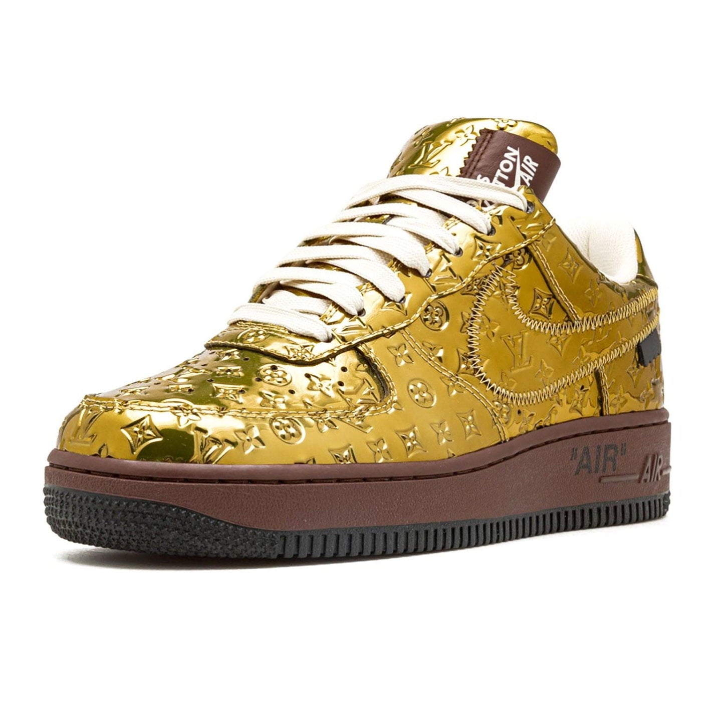 Louis Vuitton Nike Air Force 1 Low By Virgil Abloh Metallic Gold — UK 3 | EU 35.5 | US 3.5 — Top View