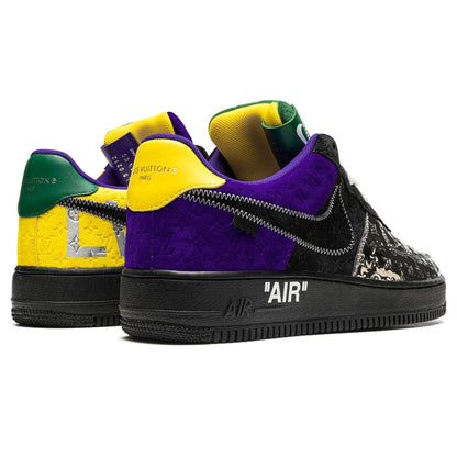 Louis Vuitton Nike Air Force 1 Low By Virgil Abloh Black Metallic Silver — UK 3 | EU 35.5 | US 3.5 — Top View
