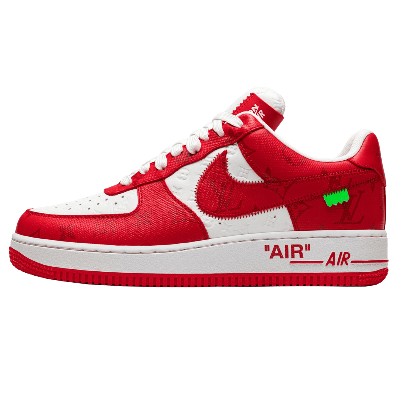 Louis Vuitton Nike Air Force 1 Low By Virgil Abloh White Comet Red — UK 1 — Front View