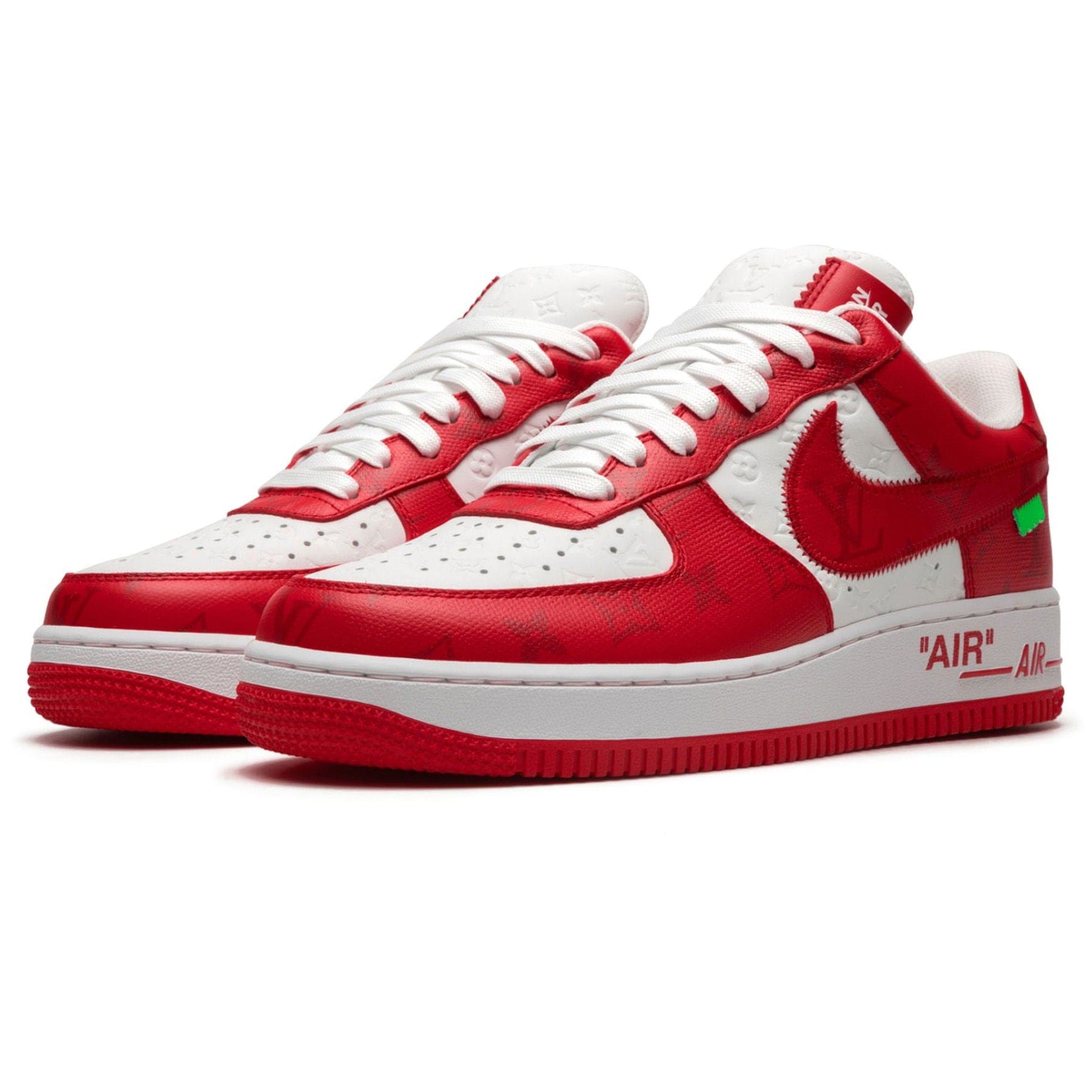 Louis Vuitton Nike Air Force 1 Low By Virgil Abloh White Comet Red — UK 1 — Detail View