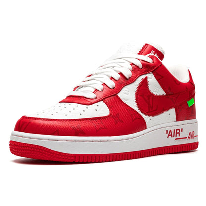 Louis Vuitton Nike Air Force 1 Low By Virgil Abloh White Comet Red — UK 1 — Top View