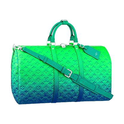 Louis Vuitton Keepall 50B Taurillon Illusion Blue/Green — Front View