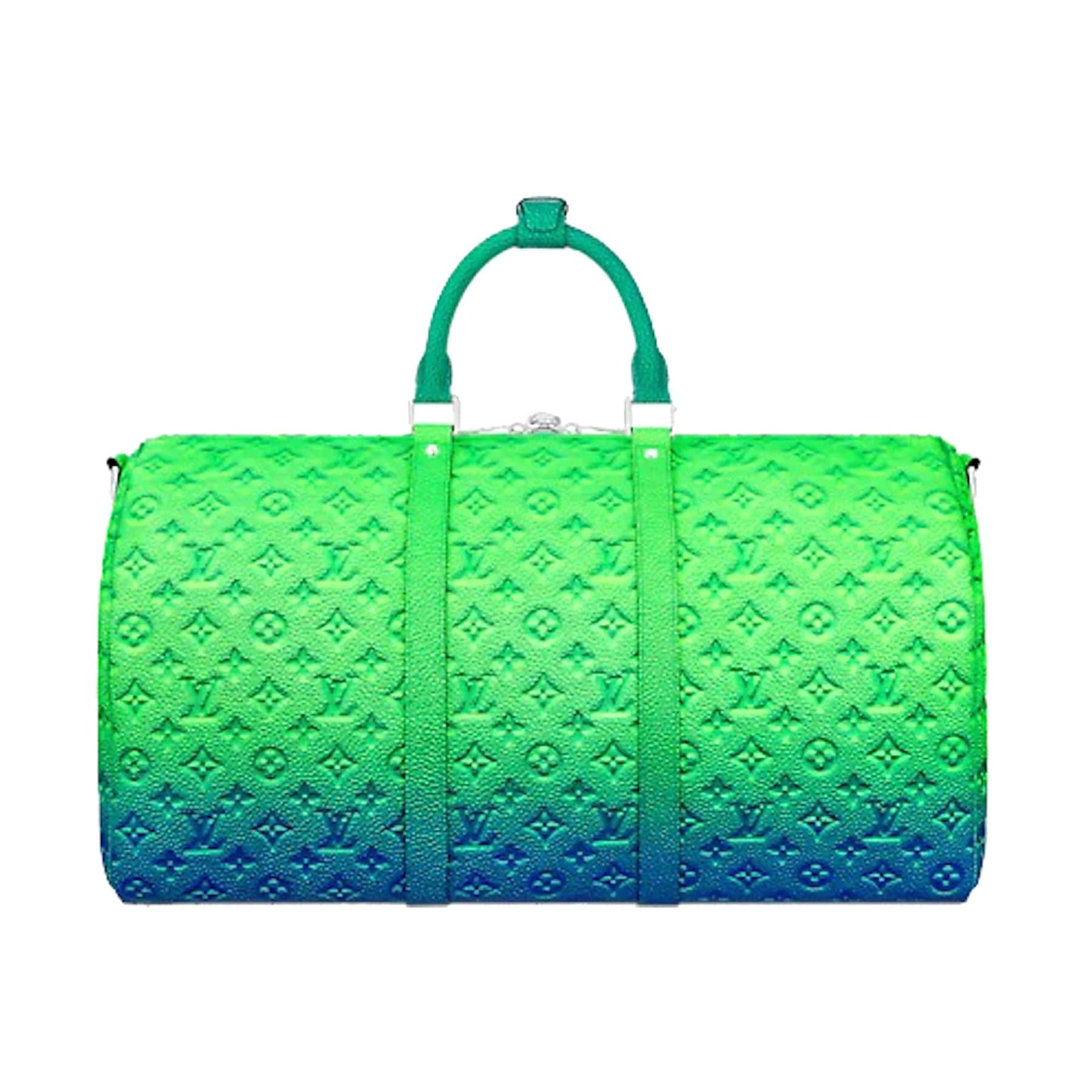 Louis Vuitton Keepall 50B Taurillon Illusion Blue/Green — Side View
