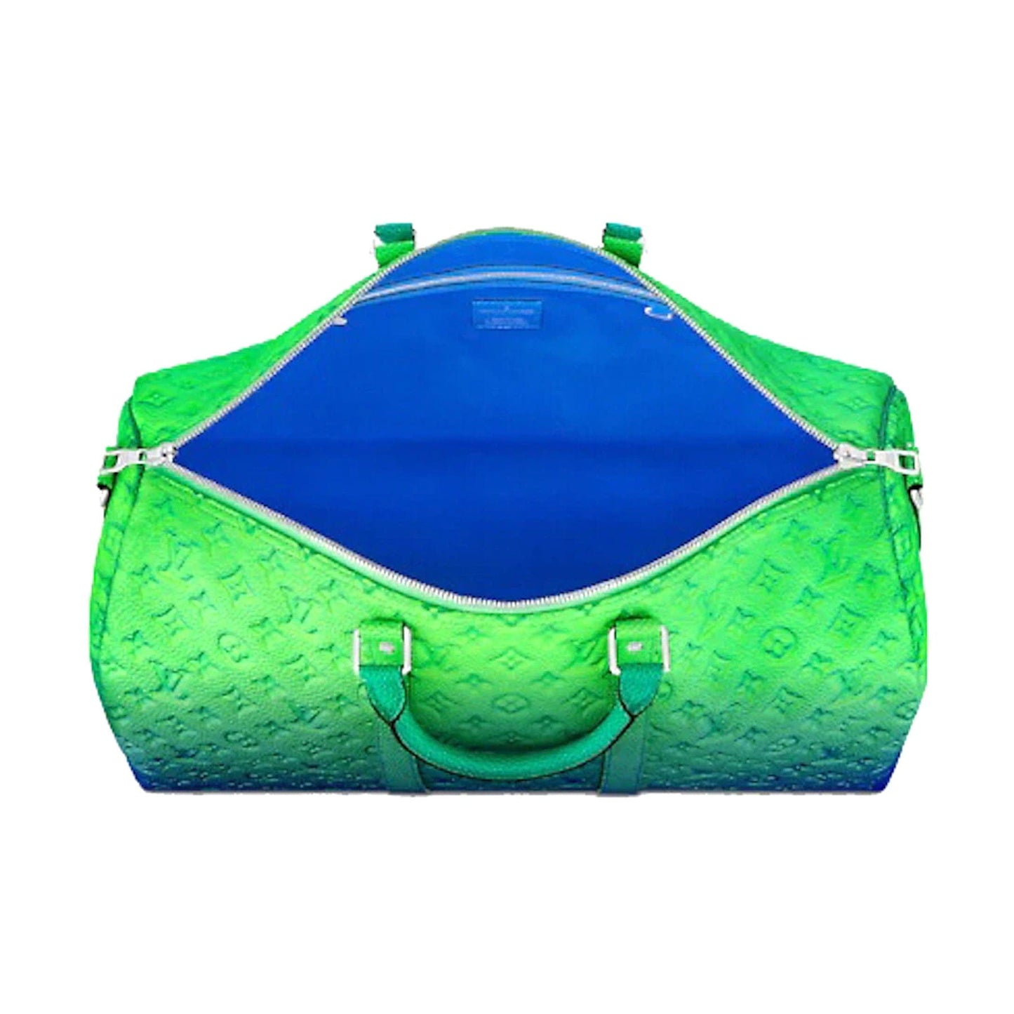 Louis Vuitton Keepall 50B Taurillon Illusion Blue/Green — Back View